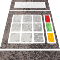 calculatrice d'école de dessin animé de style illustration rétro png