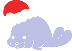 morsa de natal de desenhos animados de estilo de cor plana png