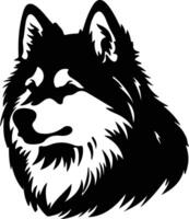 Eskimo Dog silhouette portrait vector