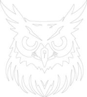 great horned owl  outline silhouette vector