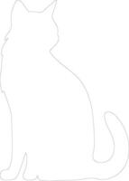 plegable gato contorno silueta vector