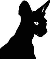 Peterbald Cat  silhouette portrait vector