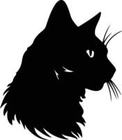 Cymric Cat  silhouette portrait vector