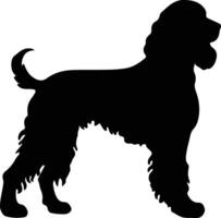 Irish Water Spaniel   black silhouette vector