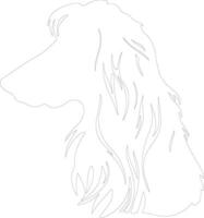 Afghan Hound  outline silhouette vector