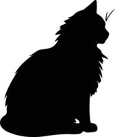 British Longhair Cat  black silhouette vector