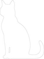 Colorpoint Shorthair Cat  outline silhouette vector