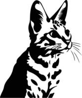 sabana gato silueta retrato vector