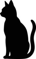 Russian Blue Cat  black silhouette vector