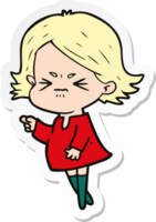 sticker of a cartoon angry woman png