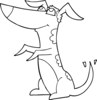 black and white cartoon dog png