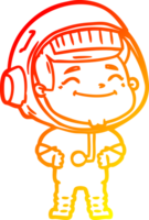 warm gradient line drawing happy cartoon astronaut png