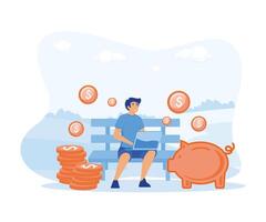 Computer freelancer and make money from home, make money from internet, success, remote work. flat vector modern illustration