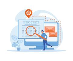 Planning, developing and scheduling successful business projects. flat vector modern illustration