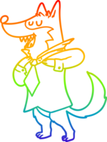 arc en ciel gradient ligne dessin dessin animé bureau loup s'habiller png