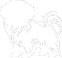 Pekingese  outline silhouette vector