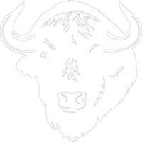 buffalo outline silhouette vector