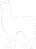 alpaca  outline silhouette vector