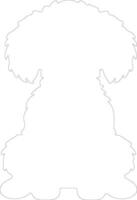 Toy Poodle outline silhouette vector