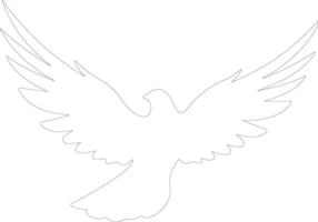 white dove  outline silhouette vector