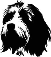 barbado collie silueta retrato vector