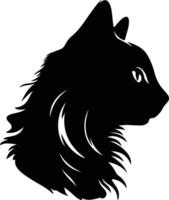 American Curl Cat  black silhouette vector