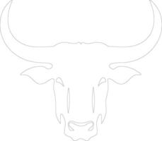 Longhorn contorno silueta vector