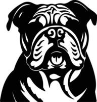 Bulldog   black silhouette vector