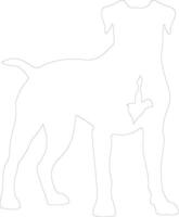 Presa Canario  outline silhouette vector