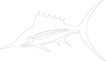 swordfish    outline silhouette vector