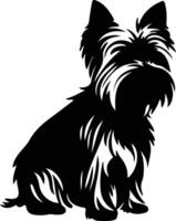 Yorkshire terrier negro silueta vector