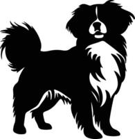 Tibetan Spaniel   black silhouette vector