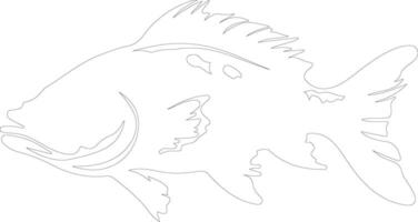 coelacanth outline silhouette vector