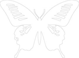 swallowtail butterfly   outline silhouette vector