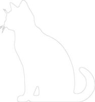 Brazilian Shorthair Cat  outline silhouette vector