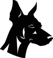 German Pinscher  silhouette portrait vector