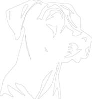 Rhodesian Ridgeback  outline silhouette vector