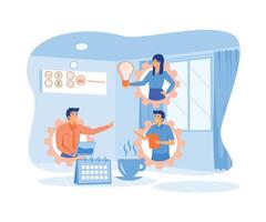 Outsourcing concept. The idea team work and project delegation. Company development and business strategy. flat vector modern illustration
