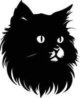 Persian Cat  silhouette portrait vector