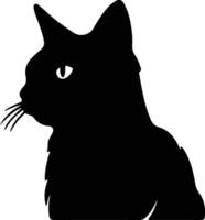 Chartreux Cat  silhouette portrait vector