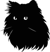 Persian Cat  silhouette portrait vector