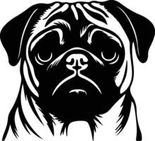 Pug   black silhouette vector