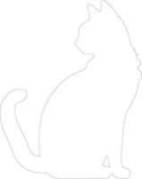 Cyprus Cat  outline silhouette vector