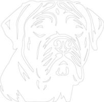 Dogue de Bordeaux  outline silhouette vector