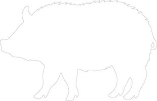 collaredpeccary outline silhouette vector