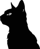 Seychellois Cat  silhouette portrait vector