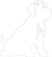 Wirehaired Pointing Griffon outline silhouette vector