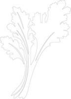 celery  outline silhouette vector