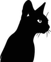 Siamese Cat  black silhouette vector