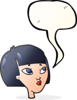 speech bubble cartoon female face png